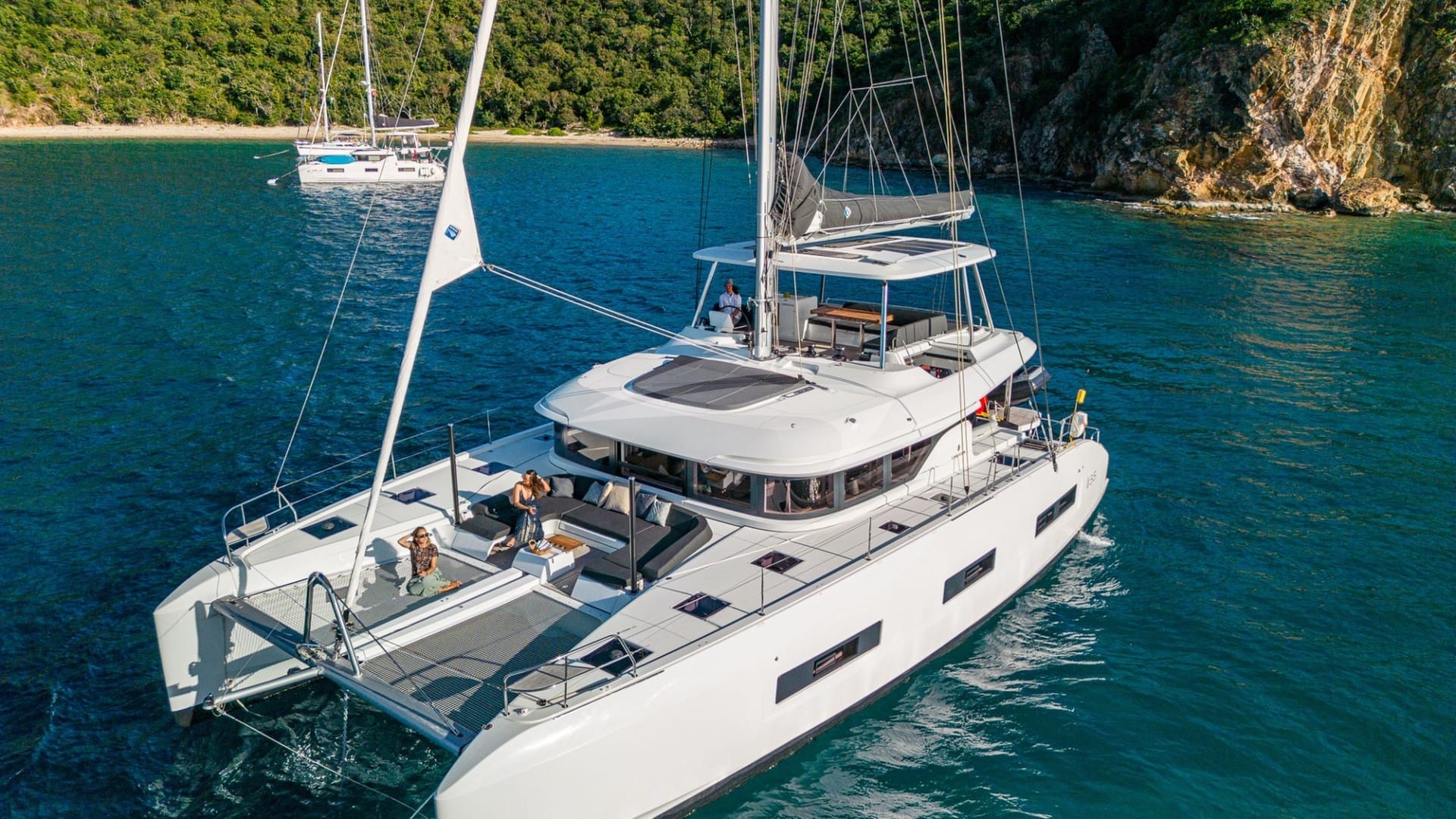 Anchored just off the beach