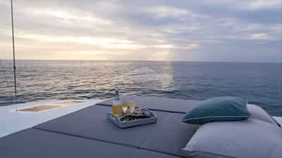 Forward deck lounging area