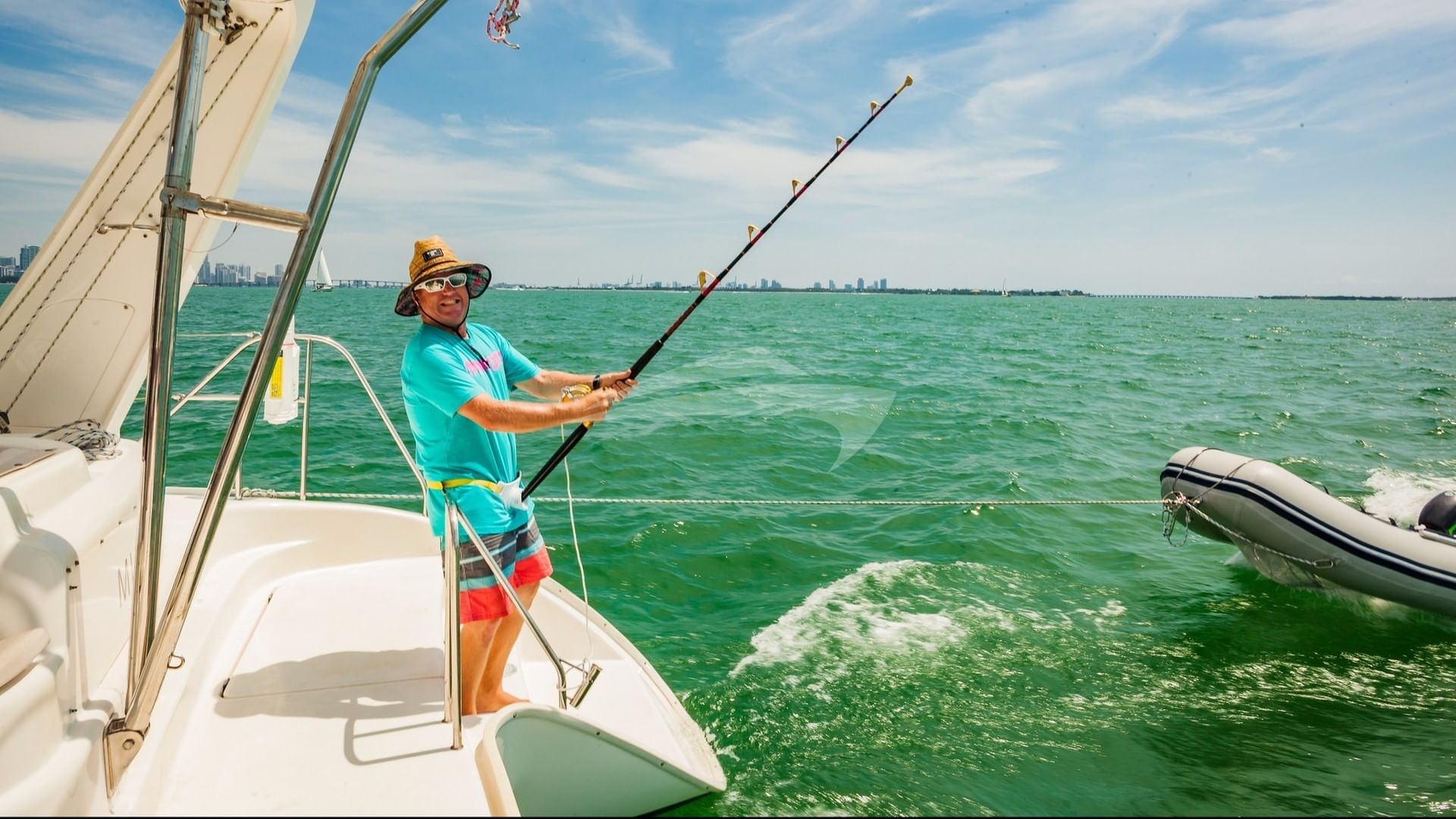 Captain Jon fishing for tonight's dinner