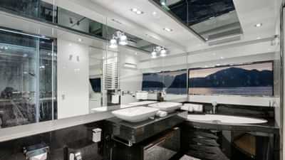 Master stateroom en suite with bath and shower