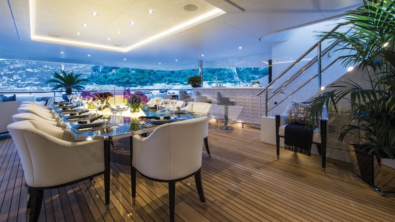 Aft dining area