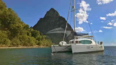 Anchored off the Pitons, St. Lucia