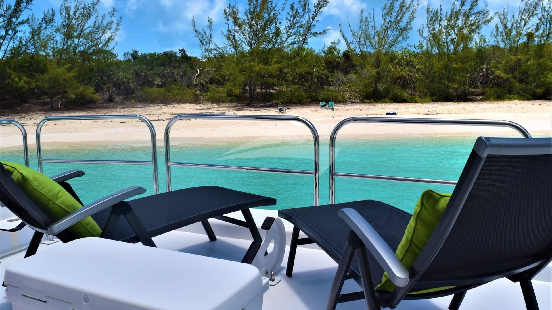 Sun Loungers on Flybridge Aft Deck