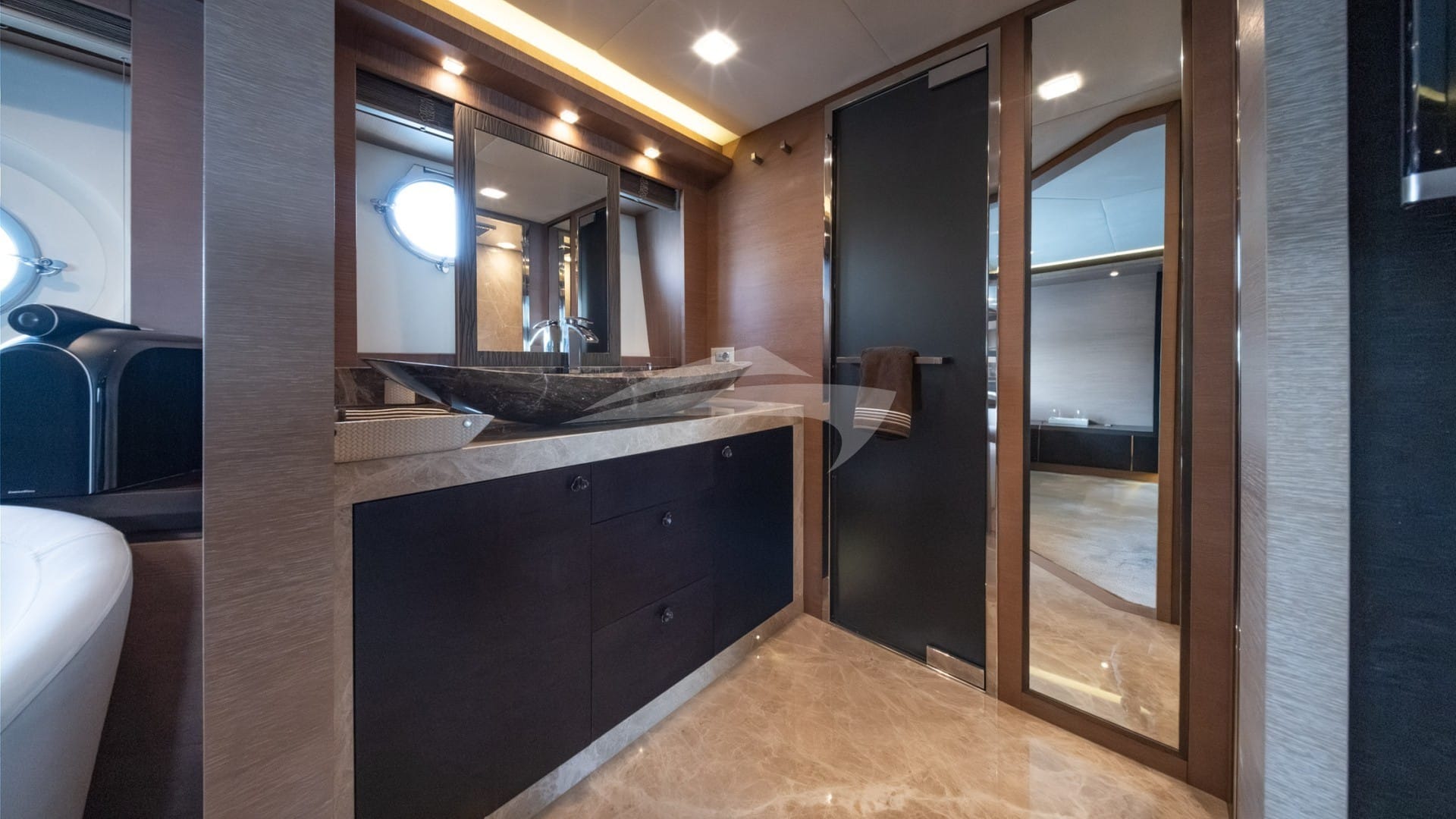 Master stateroom is en suite with shower