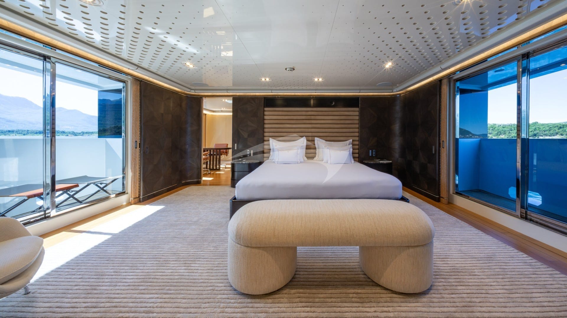 Master suite on main deck with 2 x balcony areas.