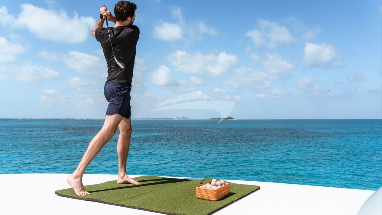 Golfing green with eco-friendly dissolvable balls