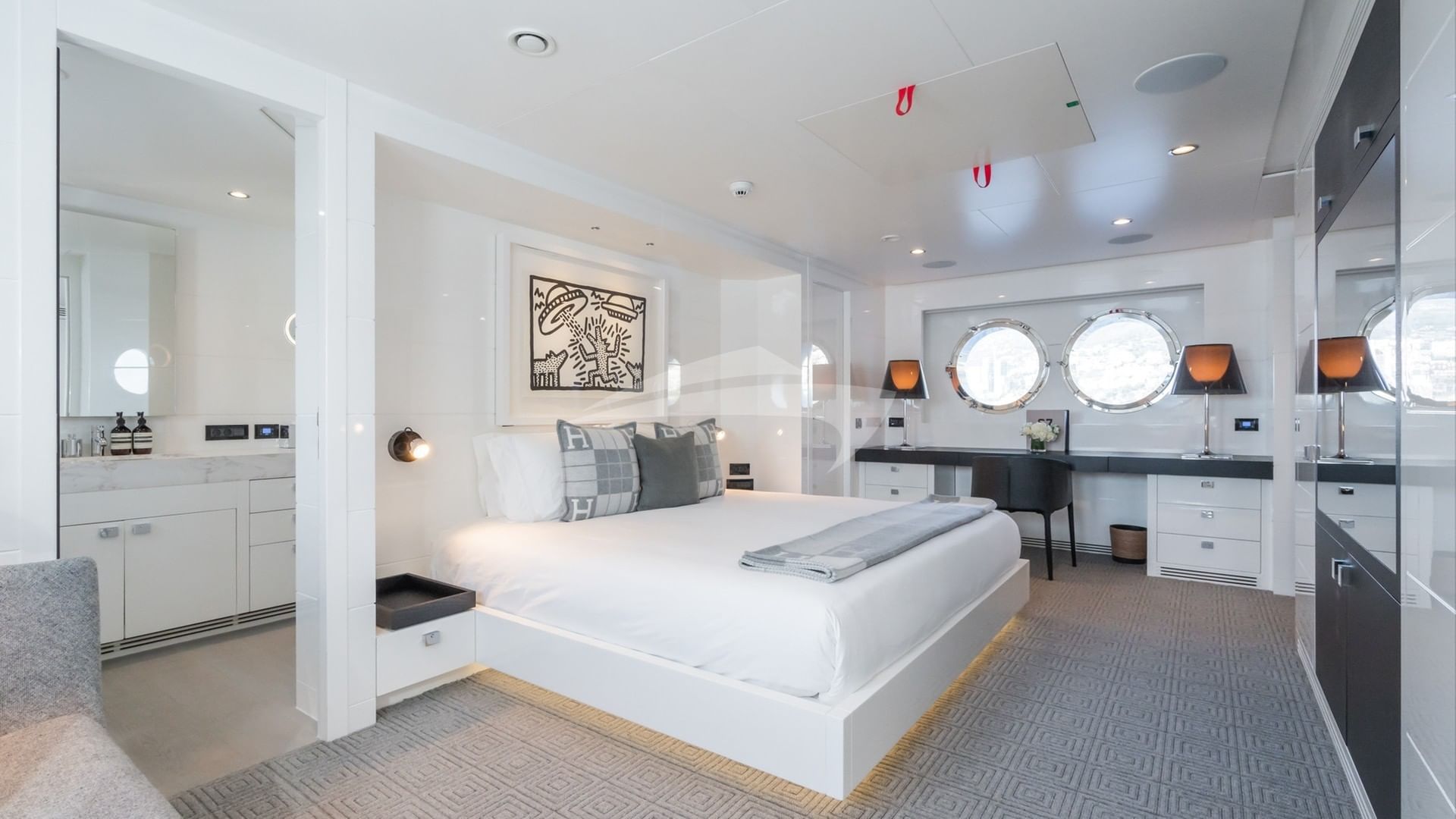 Master stateroom with king bed