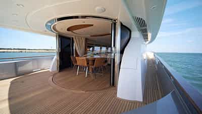 Flybridge dining area