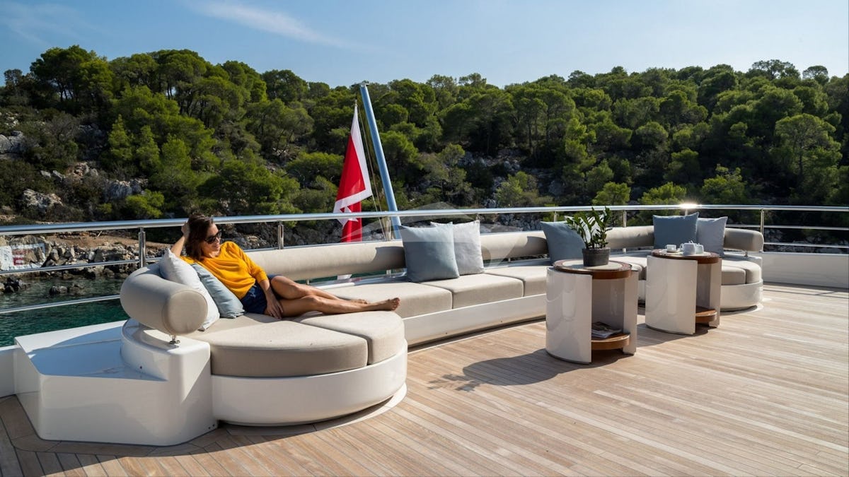 Sun deck and loungers Sun deck and loungers
