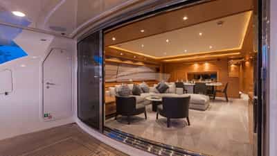 Aft into Saloon