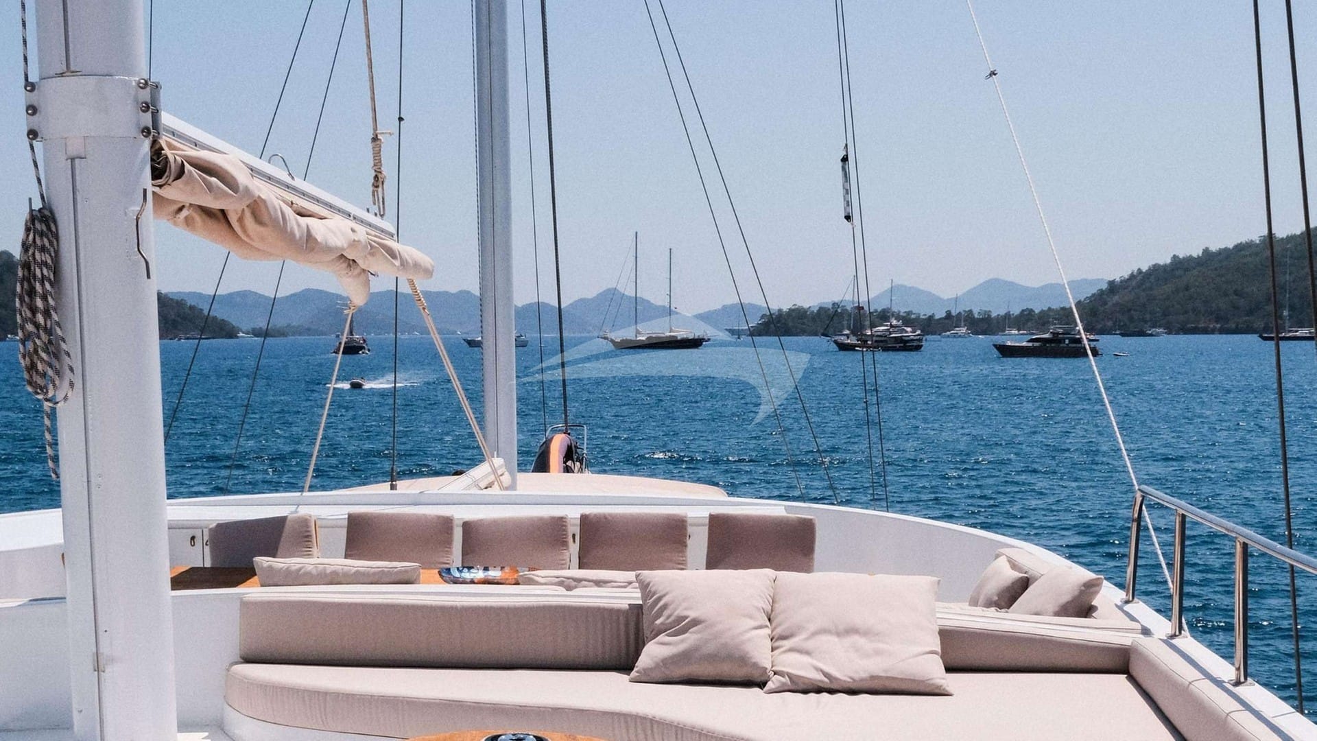 Flybridge lounge area