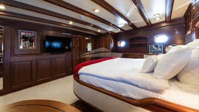 Master stateroom with Smart TV