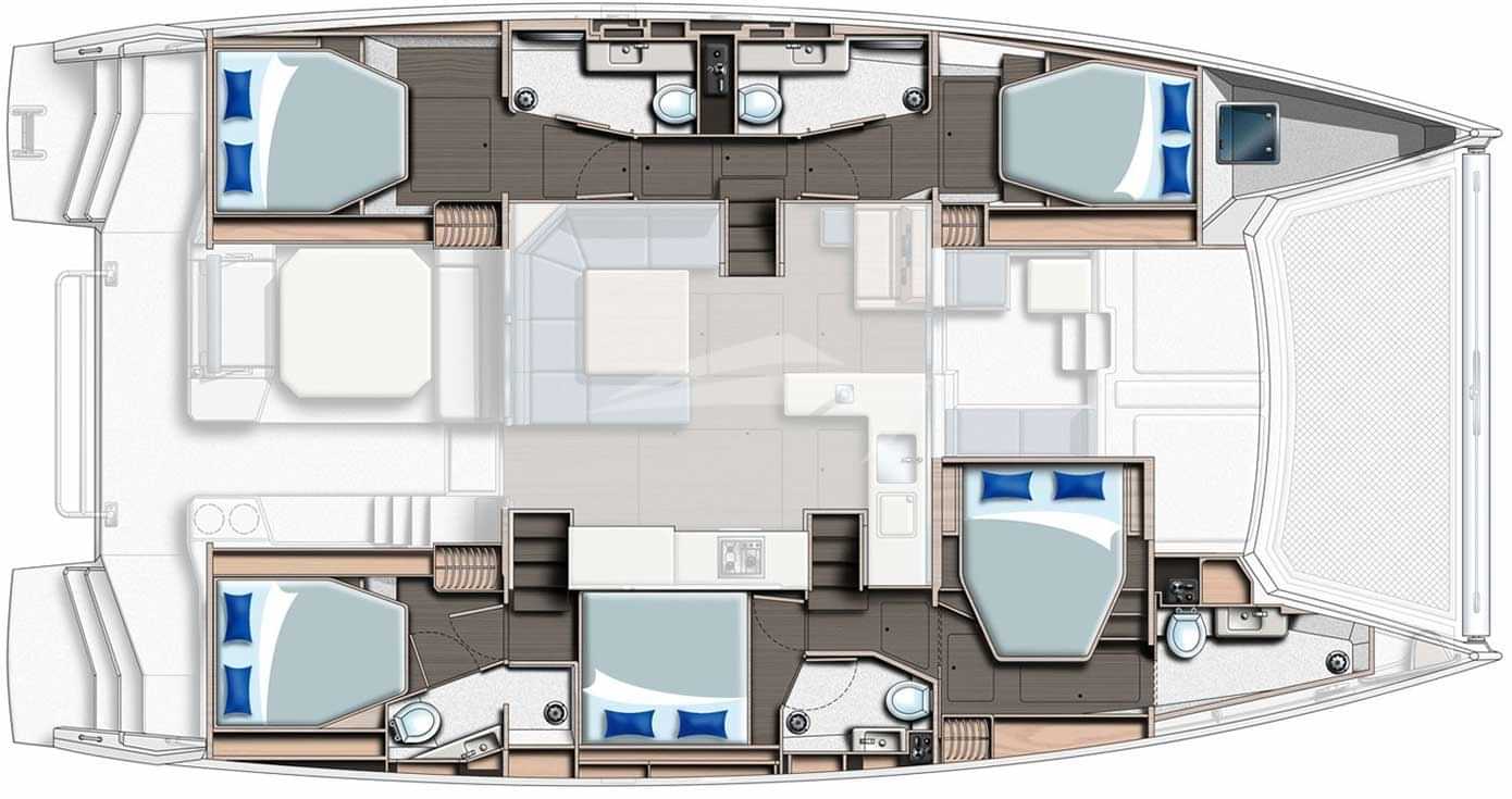 Luxury charter yacht layout diagram for KISMET