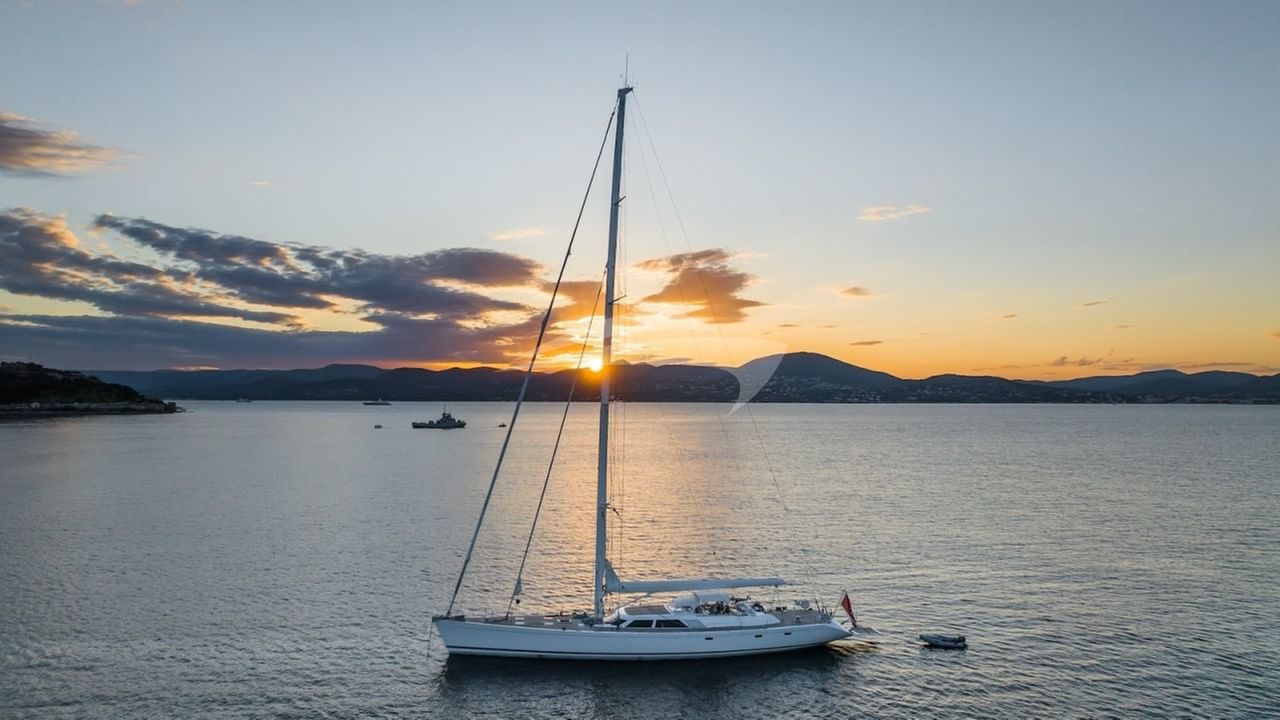 At anchor in evening