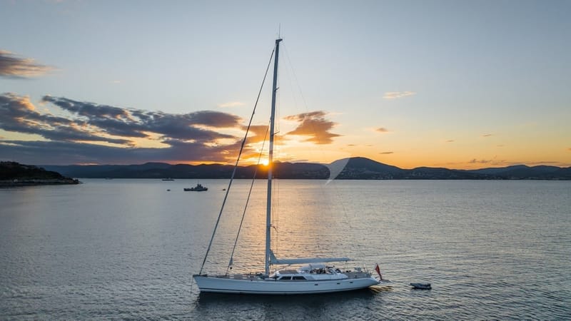 At anchor in evening