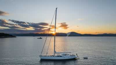 At anchor in evening