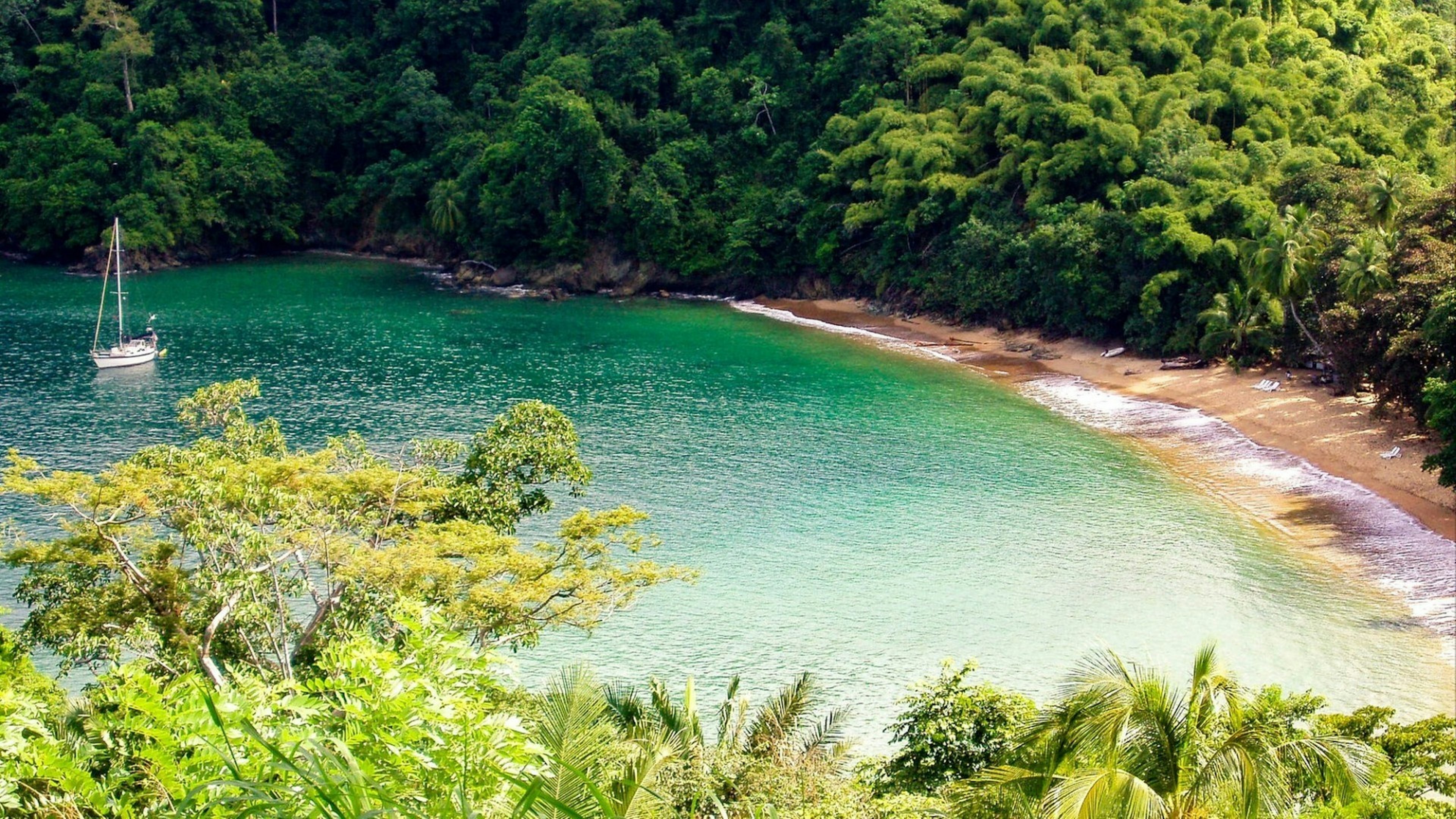 Englishman's Bay is a secluded beach on the leeward coast of Tobago in the Caribbean Ocean