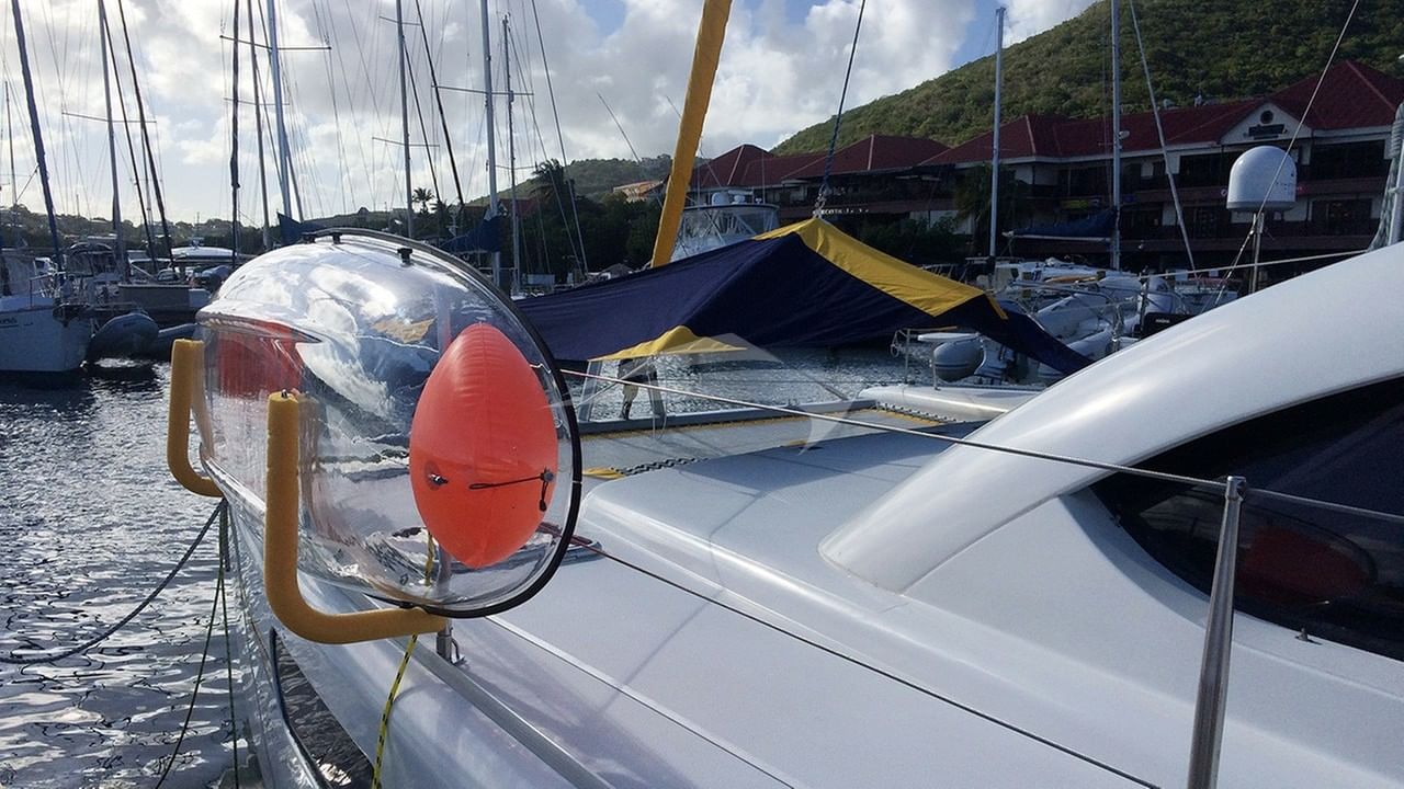Foredeck and one of the clear kayaks