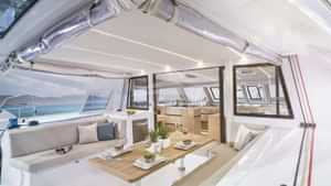 Spacious aft deck dining