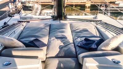 Coachroof sunning on the flybridge