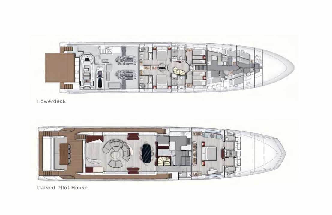 Luxury charter yacht layout diagram for LOVE T