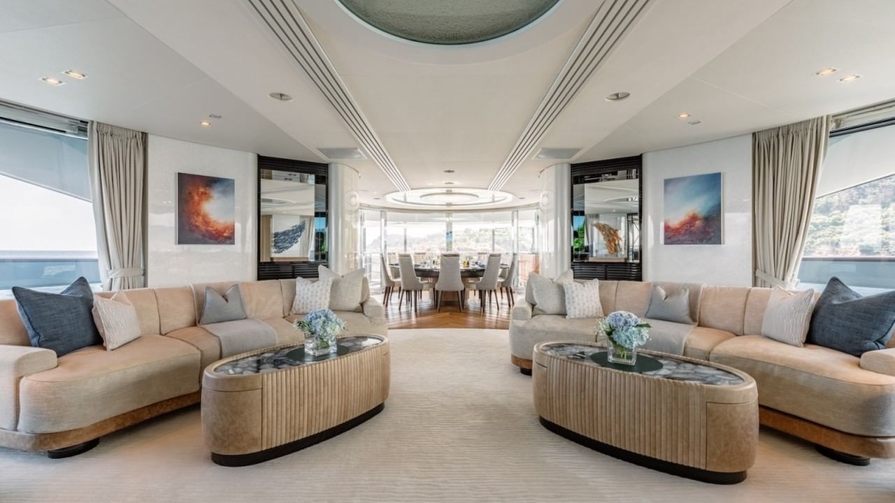 Upper saloon leads to fine dining