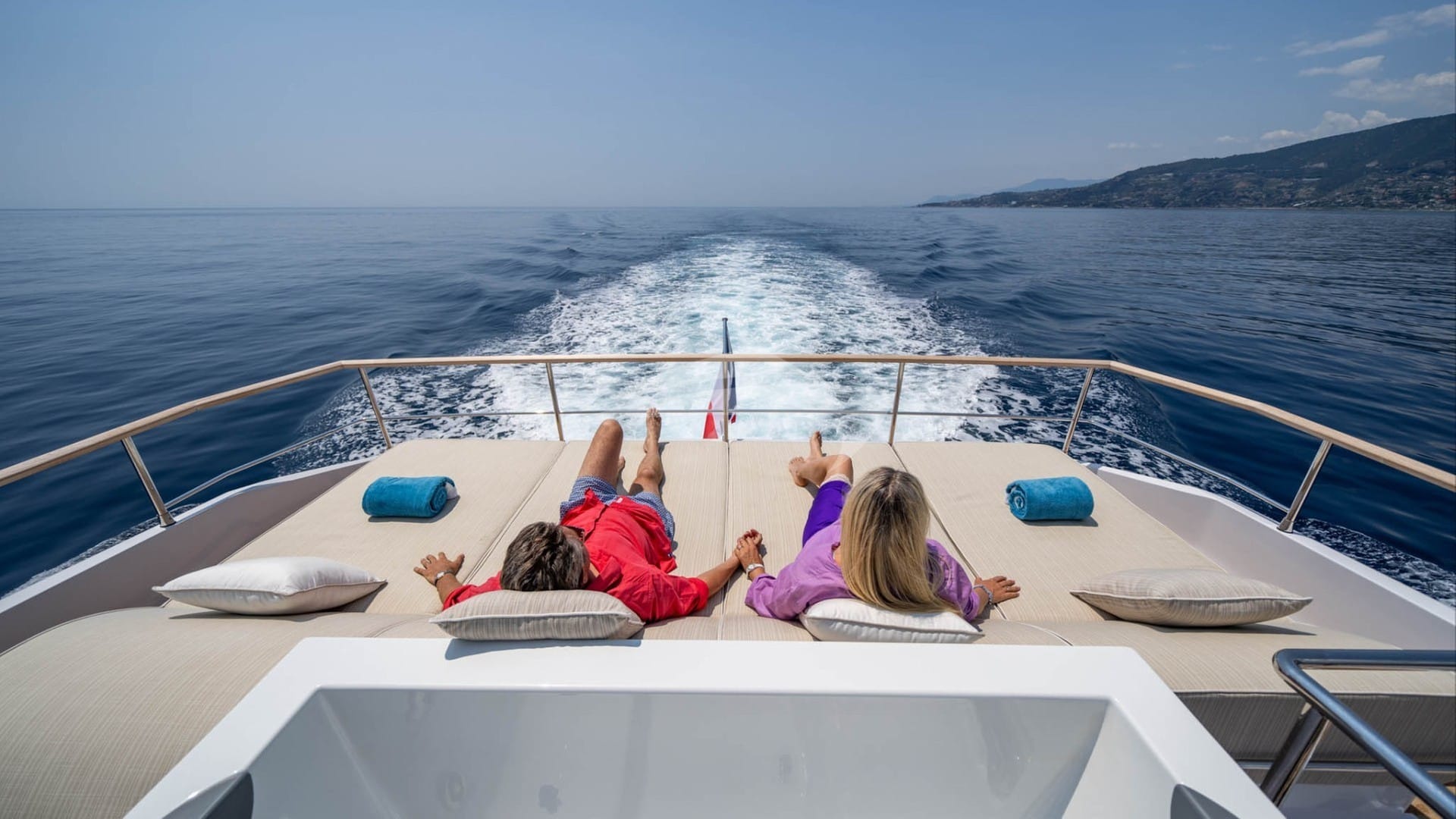 Sun beds on the upper deck