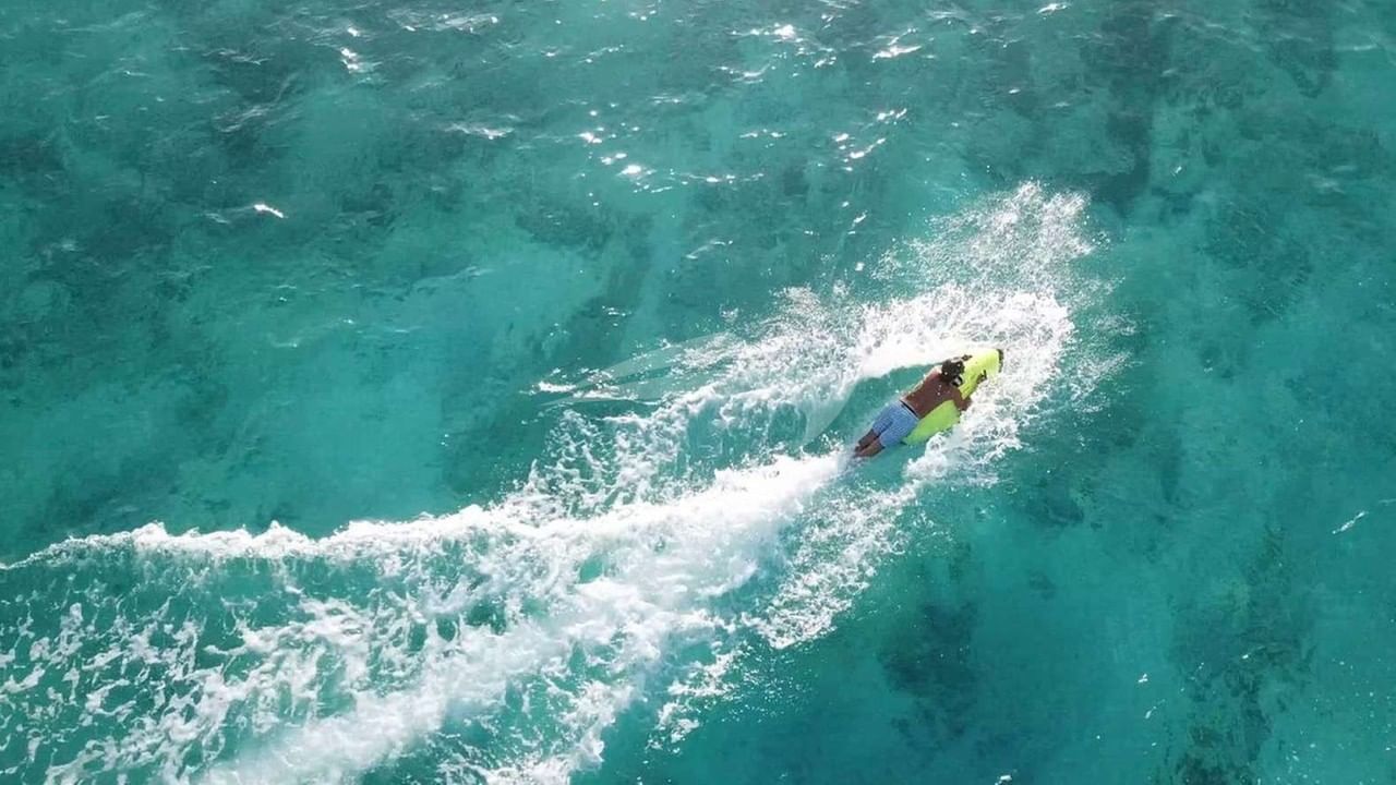 zipping along on a seabob