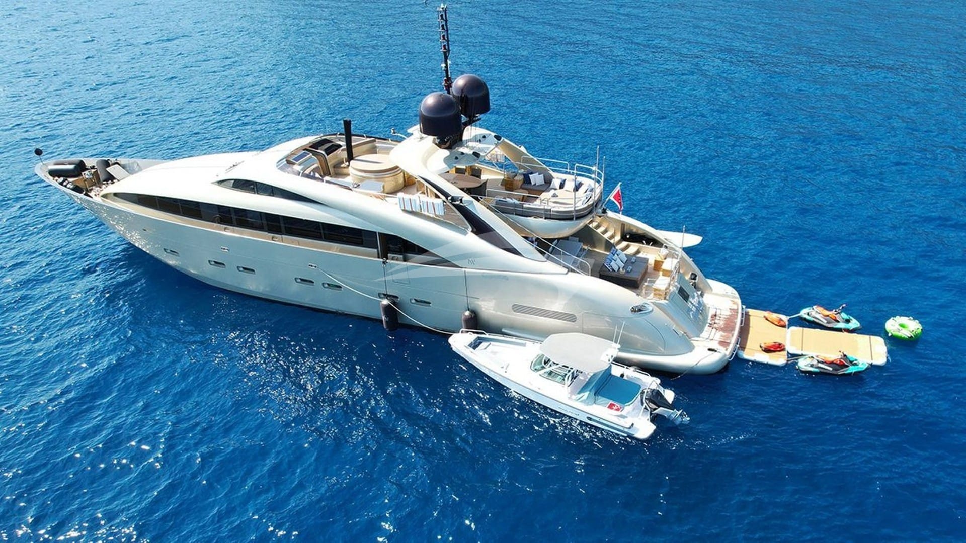 Aerial View of Tender and Water Toys