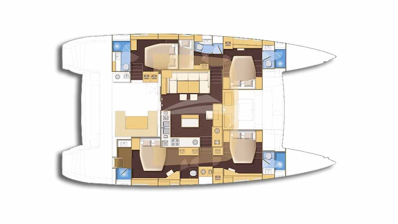 Luxury charter yacht layout diagram for WHISPERS II
