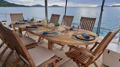 Aft deck table