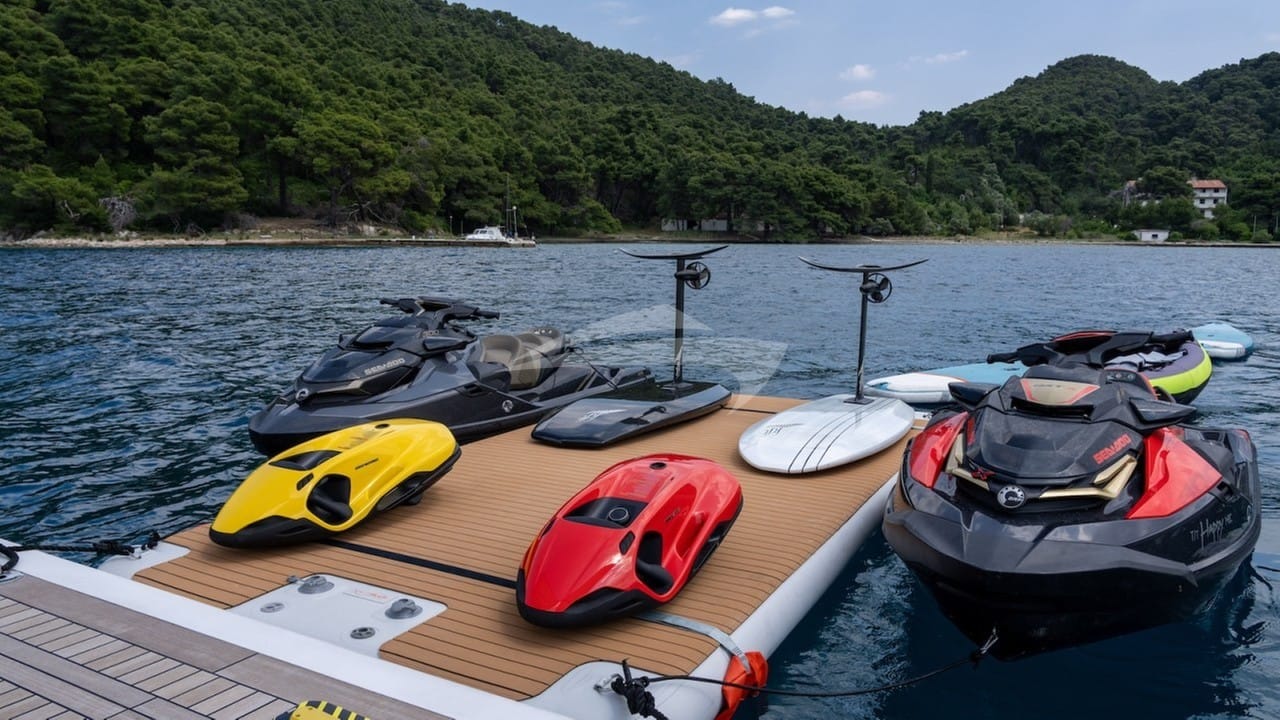 Swim platform and toys