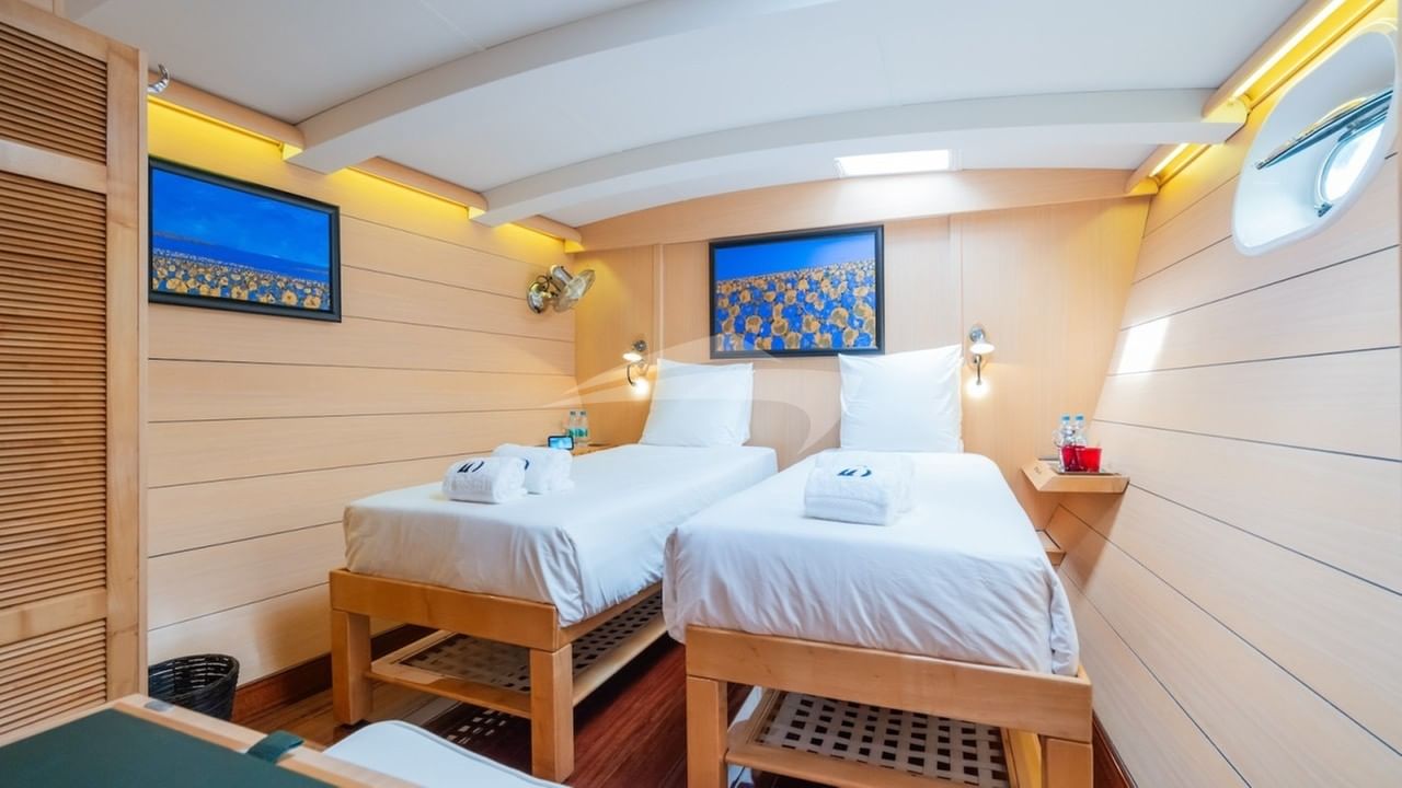 Guest double stateroom convertible to twin