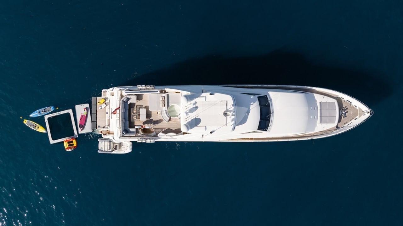 Aerial view at anchor