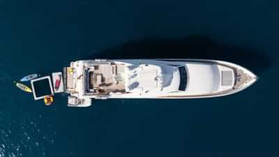 Aerial view at anchor