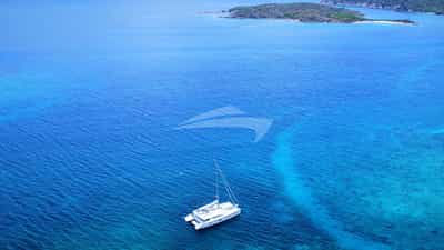 Anchored just off shore