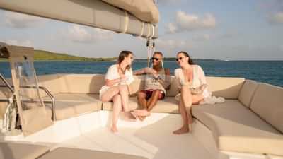 Guests on flybridge