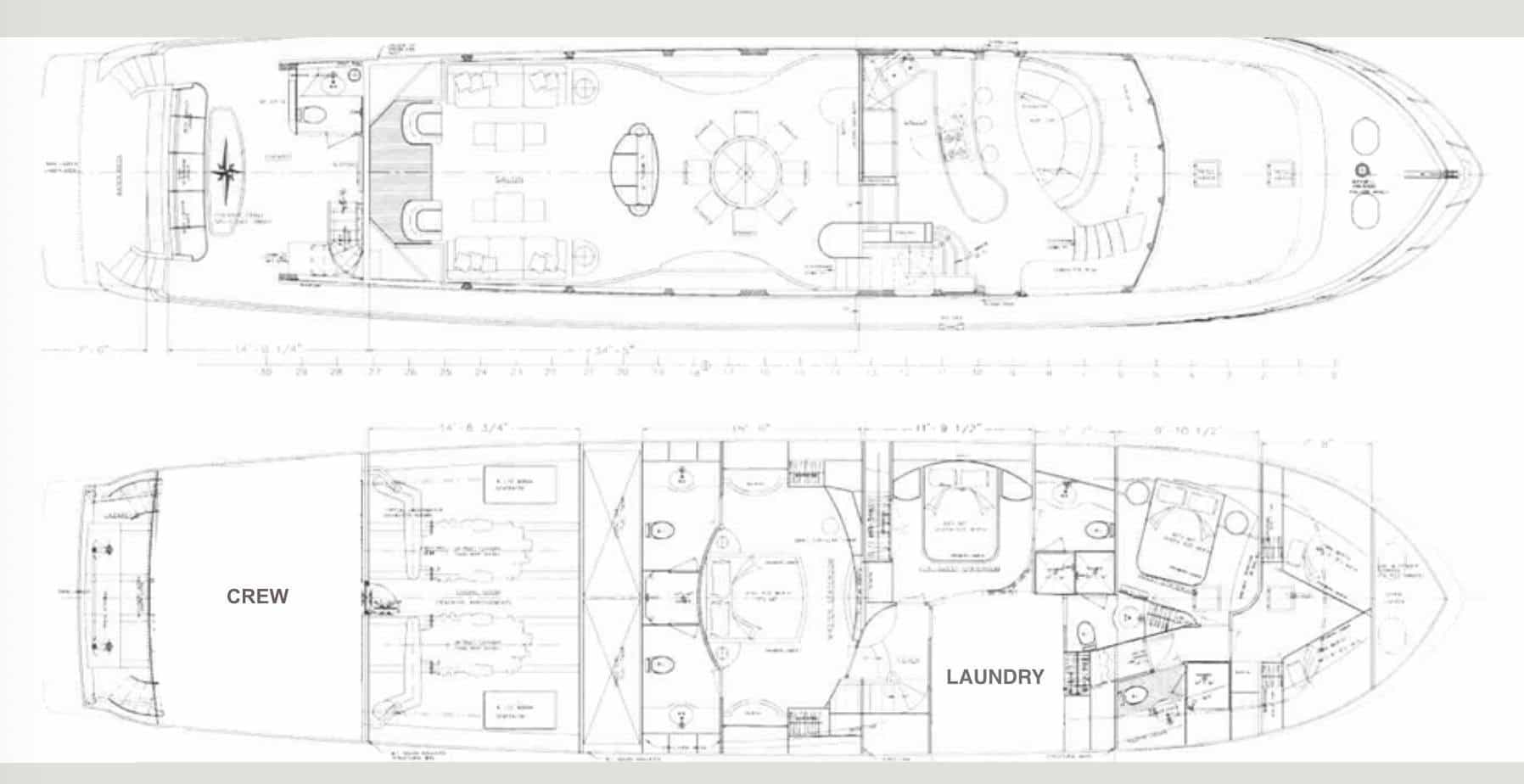 Luxury charter yacht layout diagram for A GREAT ESCAPE