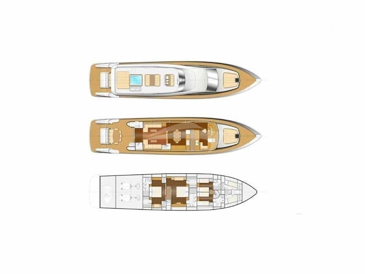 Luxury charter yacht layout diagram for ALDA 2