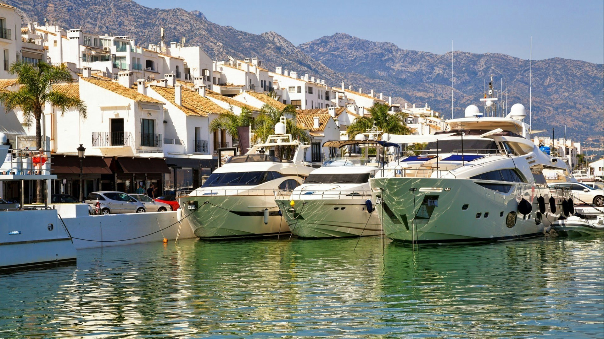 Luxury yachts in Puerto Banus, the marina of Marbella, Spain.