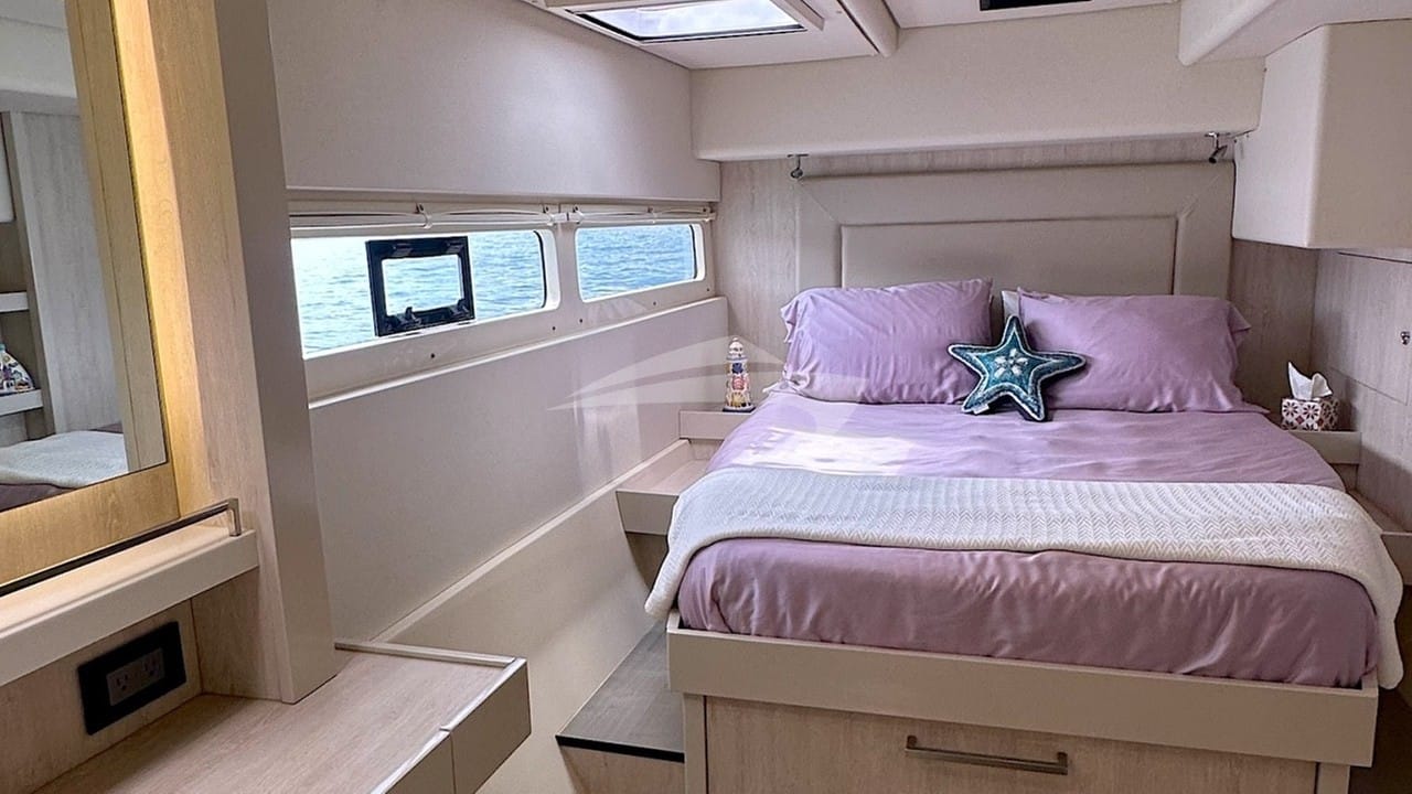 Lavender - the aft starboard guest queen suite