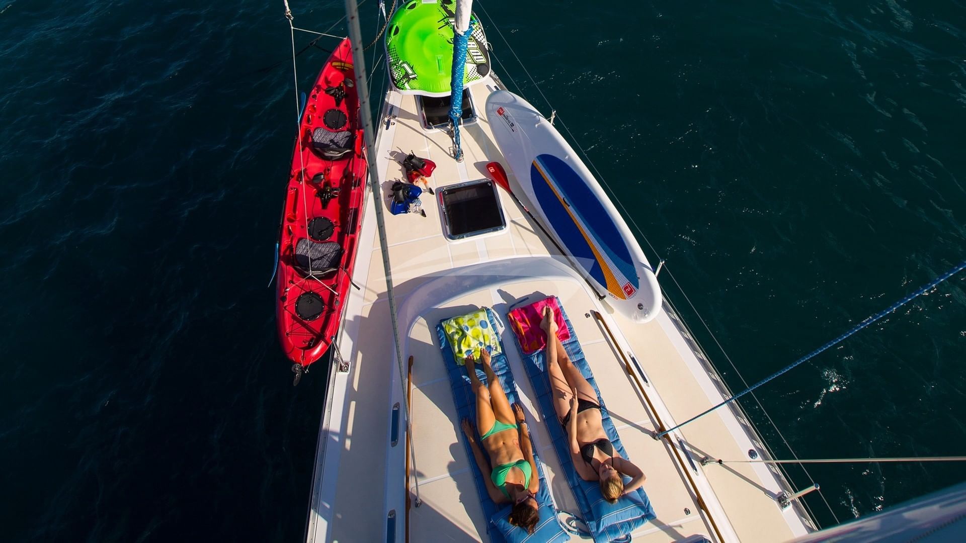 Lounging on Destiny's foredeick