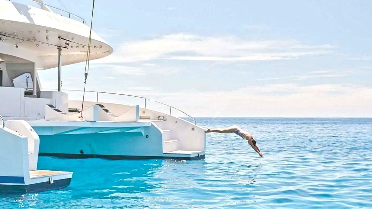 Diving Off Swim Platform