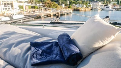 The Flybridge: guest seating & lounging with a view