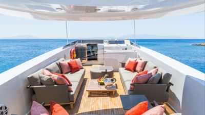 Flybridge lounge area