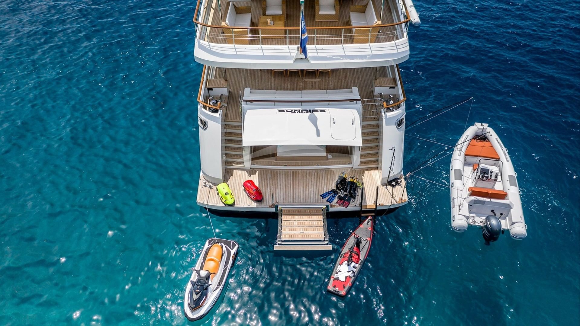 Aerial View of Water Toys