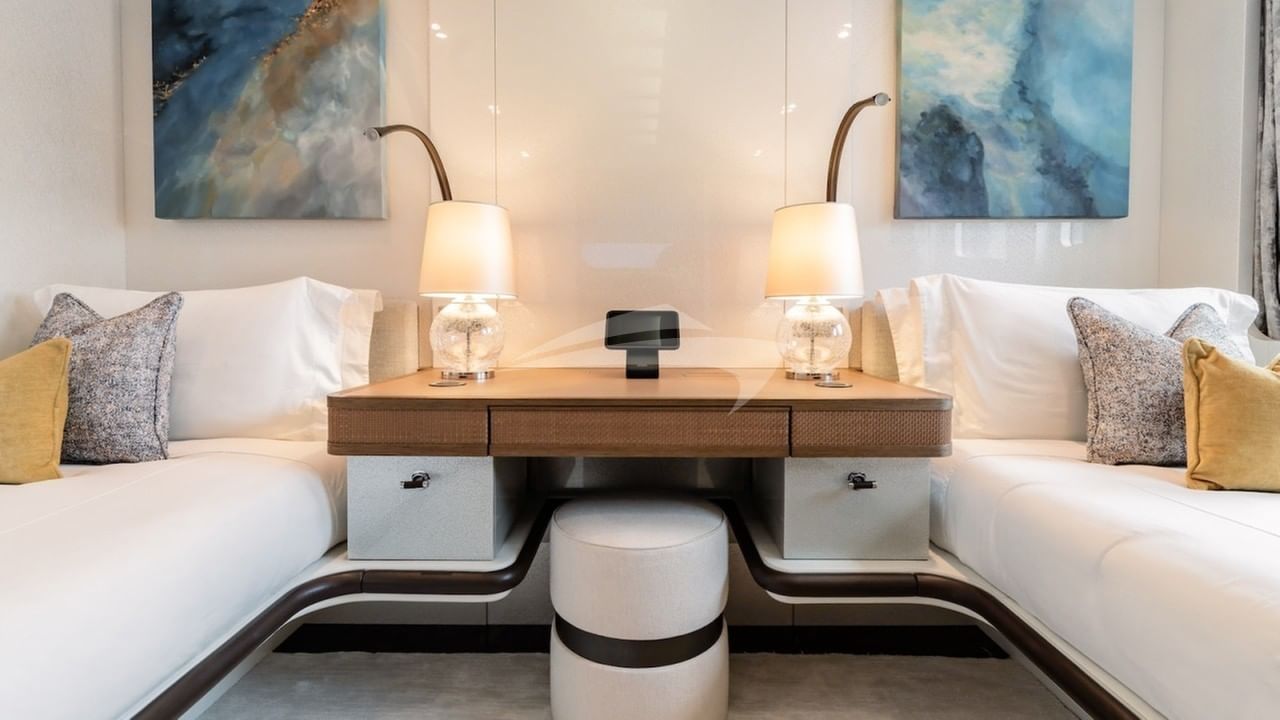 Guest twin stateroom with Smart TV