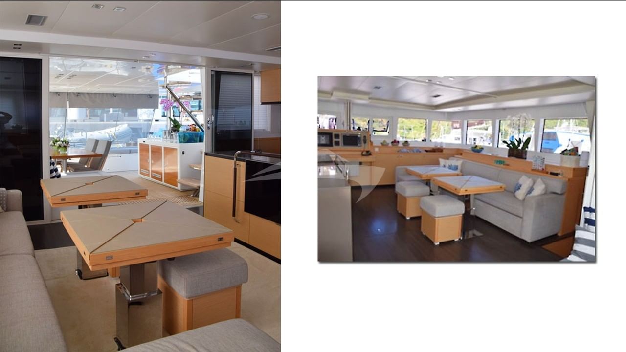 The spacious saloon on SaniSeas