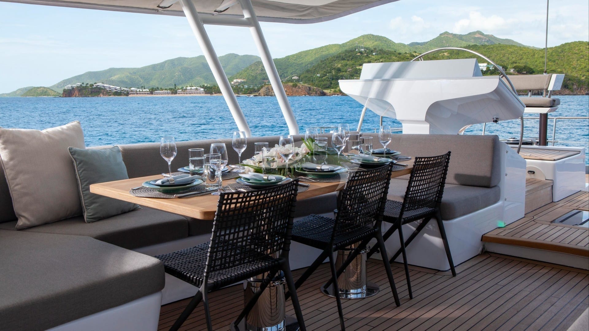 2 deck tables for al fresco dining