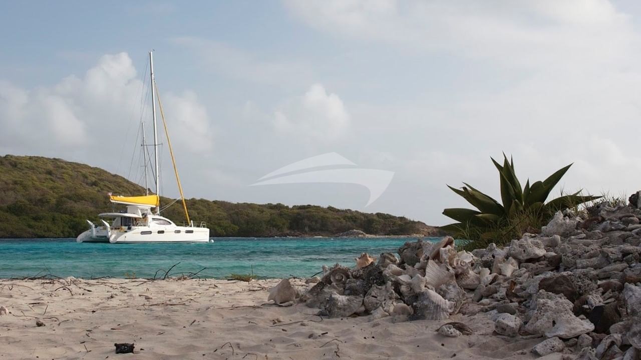 Anchored near the beach